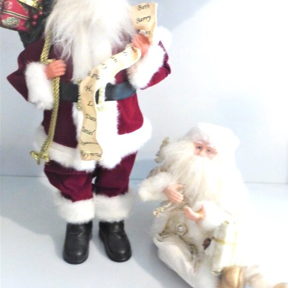 2 SANTA Table Pieces Santa List Naughty or Nice Fire Place Mantel Santa - Picture 1 of 11